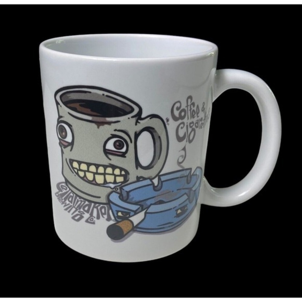 Cellarmakes Brewing Coffee & Cigarettes Ceramic‎ 12oz Coffee Mug Humor